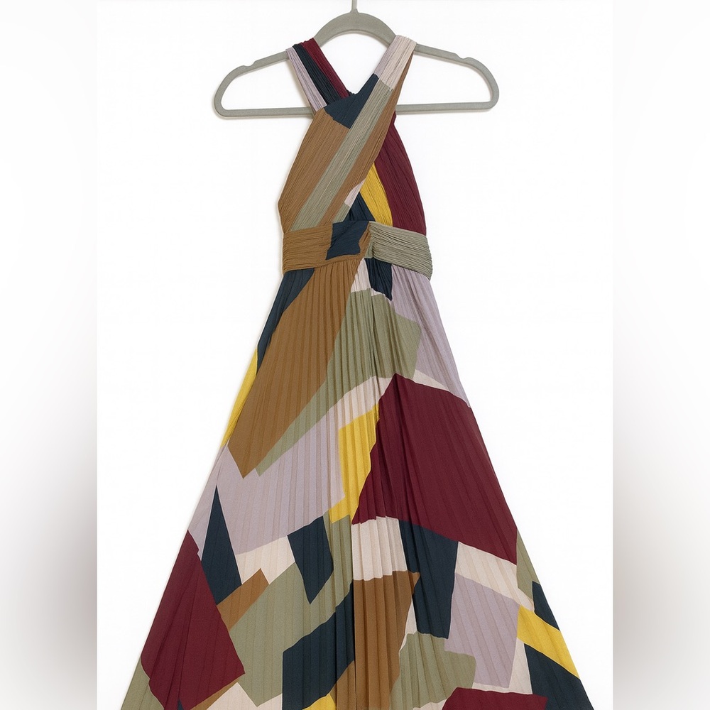 BCBGMaxAzria One Shoulder Color Block Dress - Like New